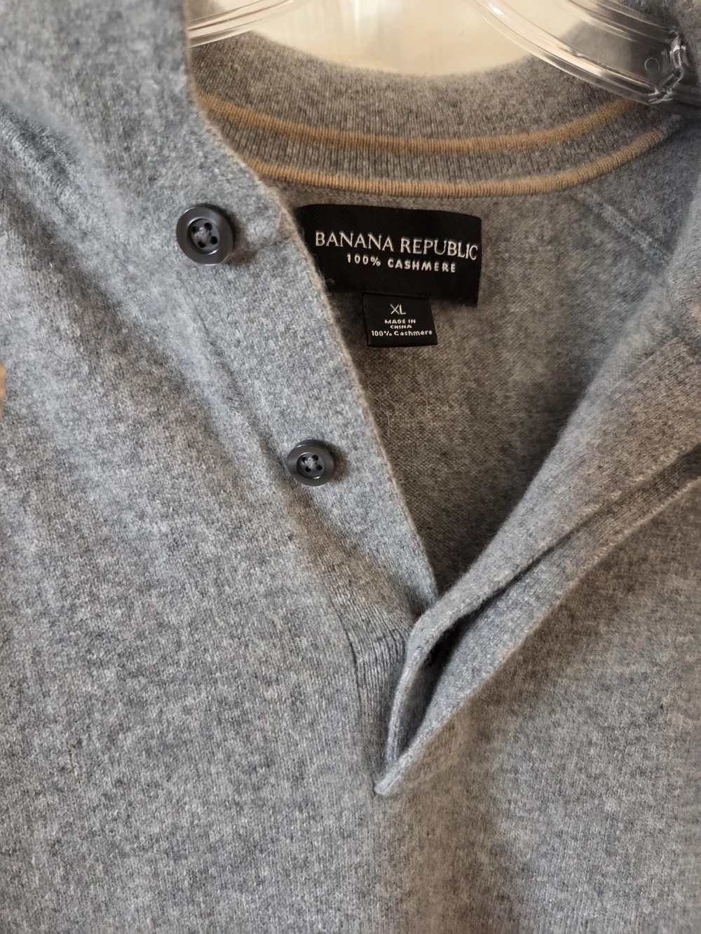 Banana Republic Gray Viaggio Cashmere Polo Sweater